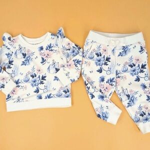 Janie and Jack x Disney Cinderella Set Sweatshirt and Jogger Girls 18-24 M Ivory